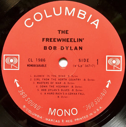 Bob Dylan : The Freewheelin' Bob Dylan (LP, Album, Mono, RE, RP, 360)