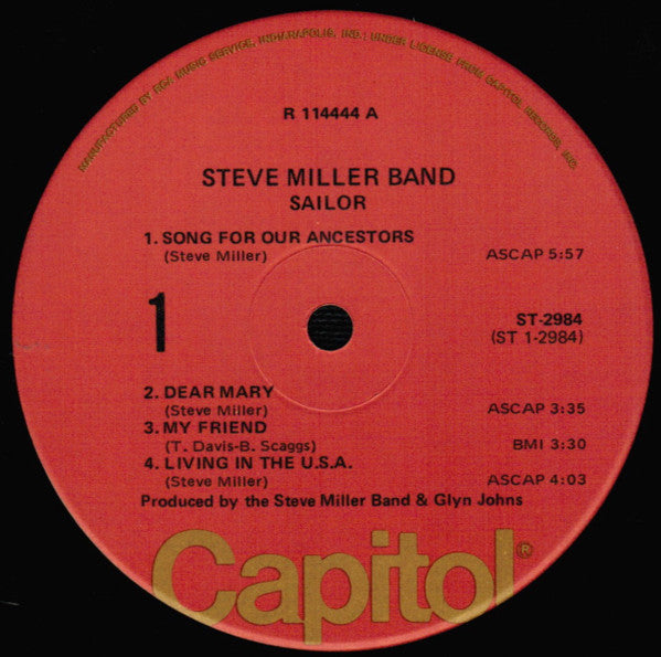 The Steve Miller Band* : Sailor (LP, Album, Club, RE, RCA)