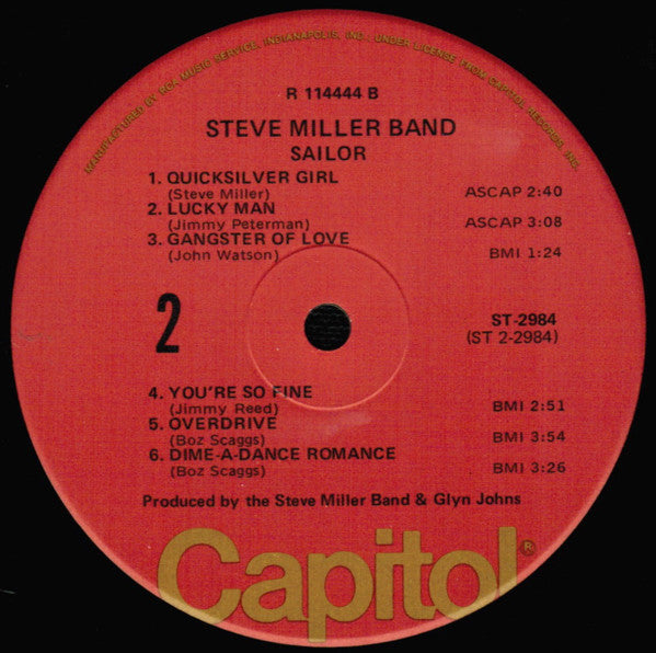 The Steve Miller Band* : Sailor (LP, Album, Club, RE, RCA)