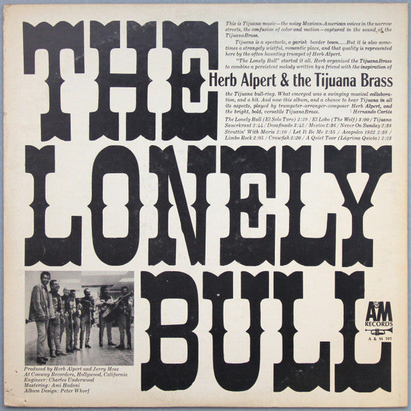 Herb Alpert & The Tijuana Brass : The Lonely Bull (LP, Album, RE, Pit)