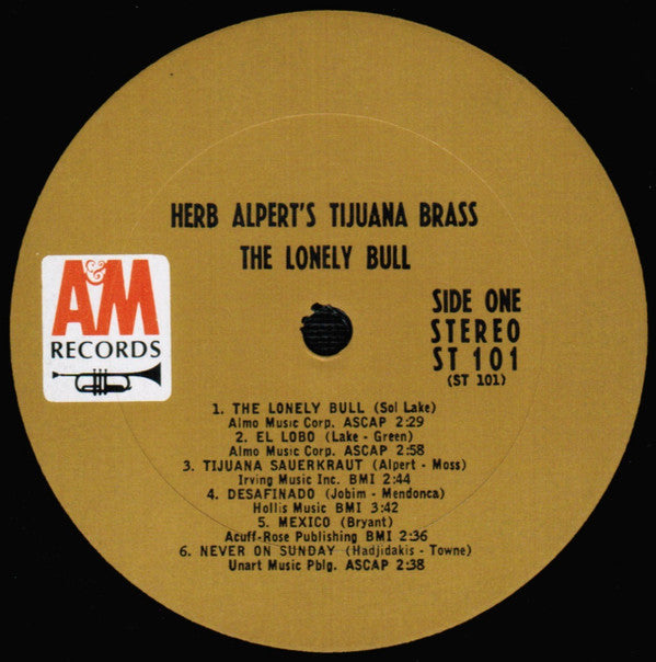Herb Alpert & The Tijuana Brass : The Lonely Bull (LP, Album, RE, Pit)