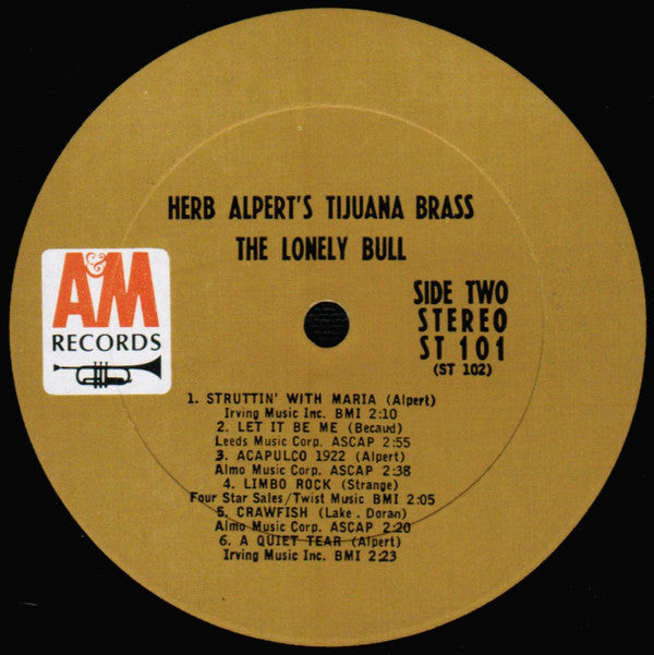 Herb Alpert & The Tijuana Brass : The Lonely Bull (LP, Album, RE, Pit)