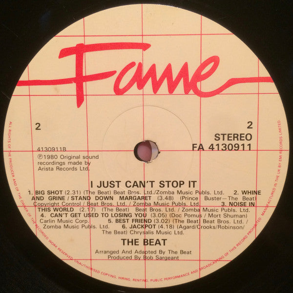 The Beat (2) : I Just Can't Stop It (LP, Album, RE)