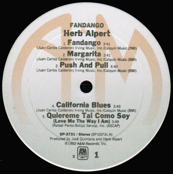 Herb Alpert : Fandango (LP, Album, Club, X -)