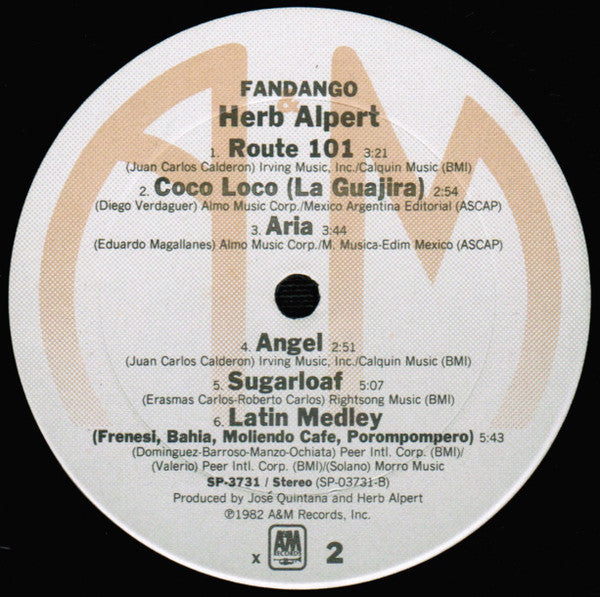 Herb Alpert : Fandango (LP, Album, Club, X -)