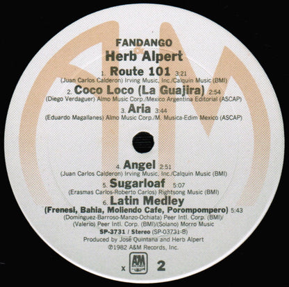 Herb Alpert : Fandango (LP, Album, Club, X -)