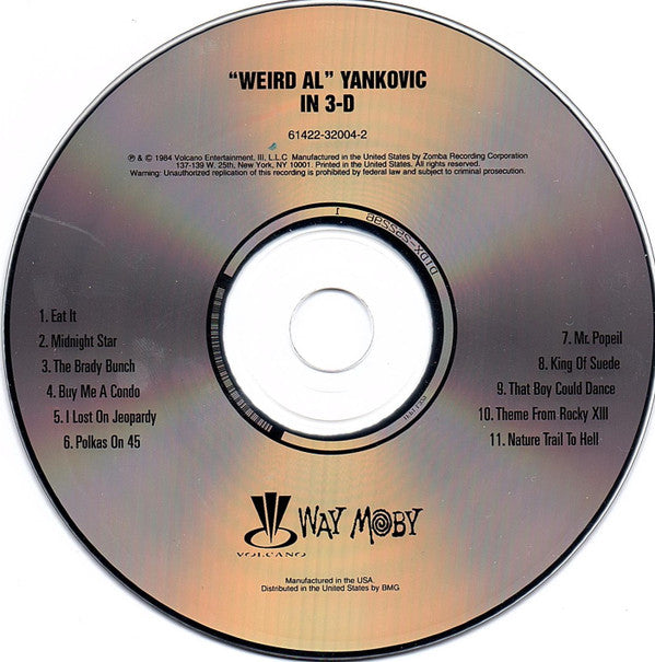 "Weird Al" Yankovic : In 3-D (CD, Album, RE)