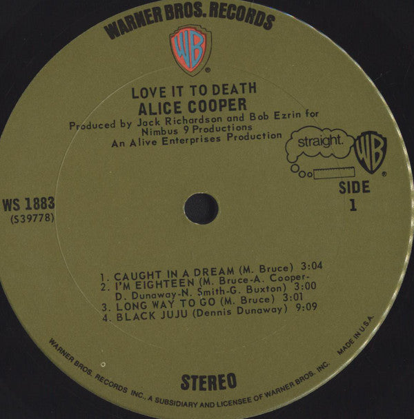 Alice Cooper : Love It To Death (LP, Album, RE, Pit)