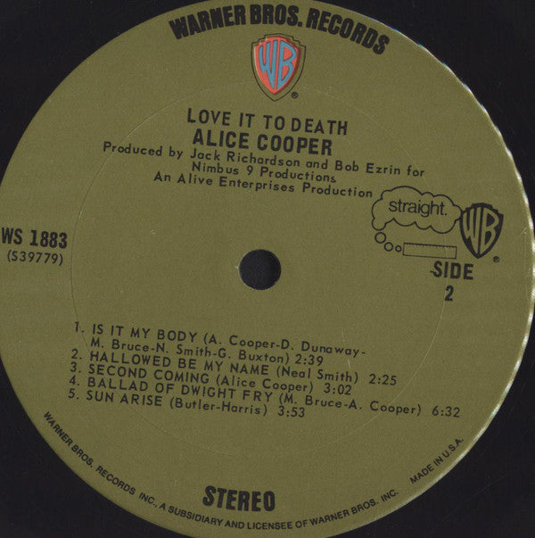 Alice Cooper : Love It To Death (LP, Album, RE, Pit)