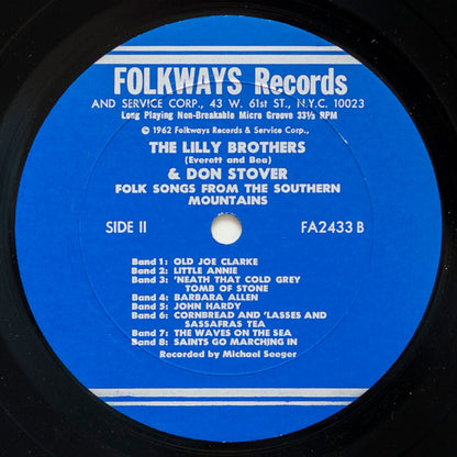 The Lilly Bros.* & Don Stover : Folk Songs From The Southern Mountains (LP, Album, Mono, RP)