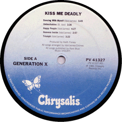 Gen X* : Kiss Me Deadly (LP, Album, Pit)