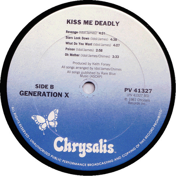 Gen X* : Kiss Me Deadly (LP, Album, Pit)