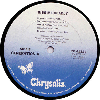 Gen X* : Kiss Me Deadly (LP, Album, Pit)