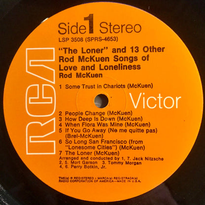 Rod McKuen : The Loner And 13 Other Rod McKuen Songs Of Love And Loneliness (LP, Album, RP, Ora)