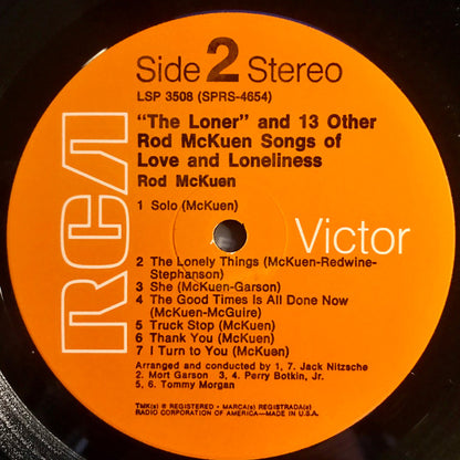 Rod McKuen : The Loner And 13 Other Rod McKuen Songs Of Love And Loneliness (LP, Album, RP, Ora)