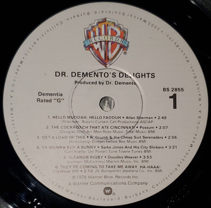 Dr. Demento : Dr. Demento's Delights (LP, Comp, RP, Win)