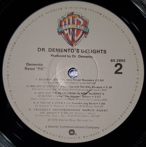Dr. Demento : Dr. Demento's Delights (LP, Comp, RP, Win)