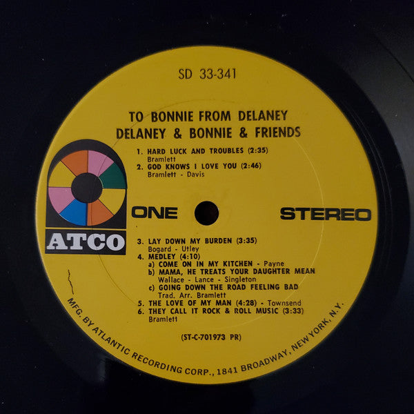 Delaney & Bonnie & Friends : To Bonnie From Delaney (LP, Album, PR)