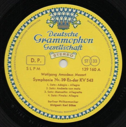 Mozart* • Karl Böhm, Berliner Philharmoniker : Symphonien Nr. 39 Es-Dur • Nr. 36 »Linzer« (LP)