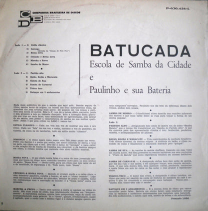 Escola De Samba Da Cidade E Paulinho E Sua Bateria : Batucada (LP, Album, Mono)