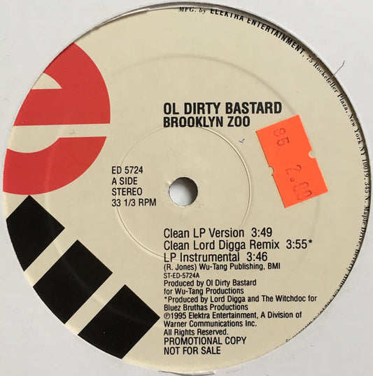Ol' Dirty Bastard : Brooklyn Zoo (12", Promo)