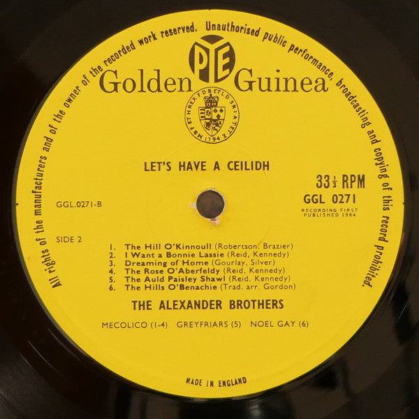 The Alexander Brothers : Let's Have A Ceilidh (LP, Mono)