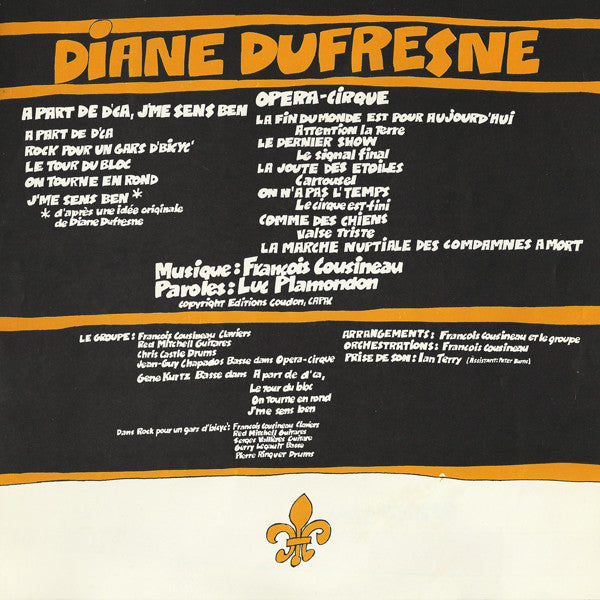 Diane Dufresne : A Part De D'Ça, J'Me Sens Ben / Opéra Cirque (LP, Album)