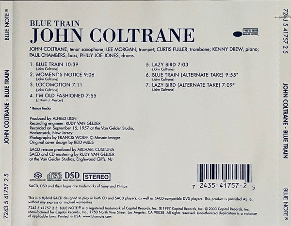 John Coltrane : Blue Train (SACD, Hybrid, Album, RE, RM)
