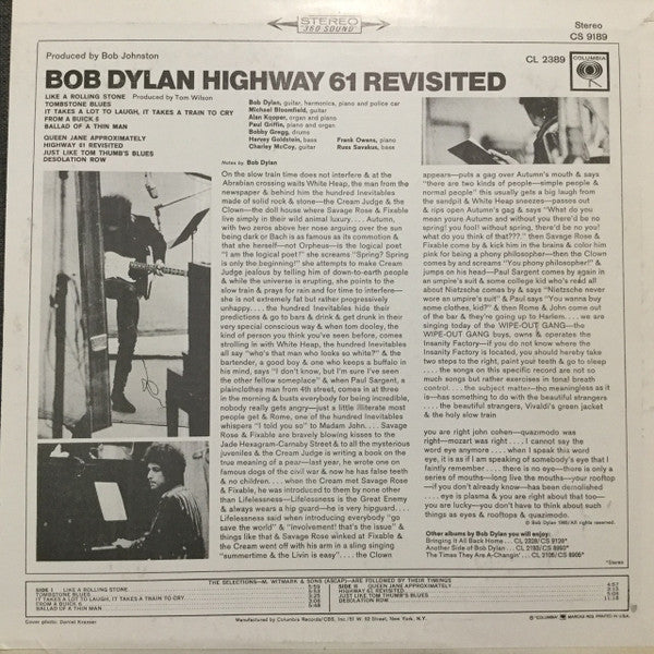 Bob Dylan : Highway 61 Revisited (LP, Album, RE)