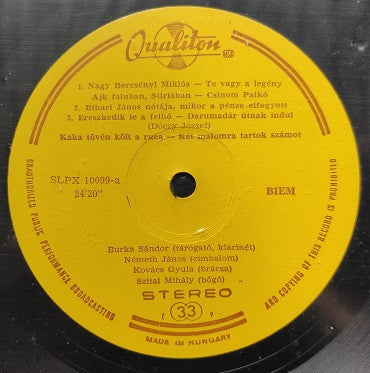 Burka S.*, Németh J.* : Történelmi Dalok Tárogatóra És Cimbalomra * Hungarian Historical Songs (LP)