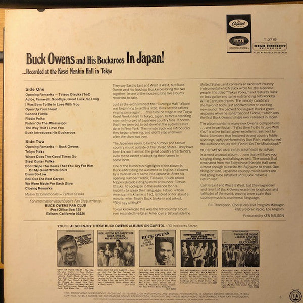 Buck Owens And His Buckaroos : Buck Owens And His Buckaroos In Japan! (LP, Album, Mono, Scr)