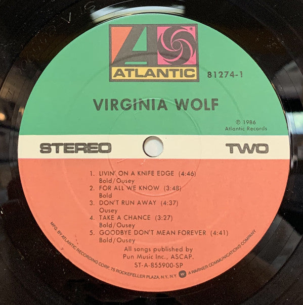 Virginia Wolf : Virginia Wolf (LP, Album, Spe)
