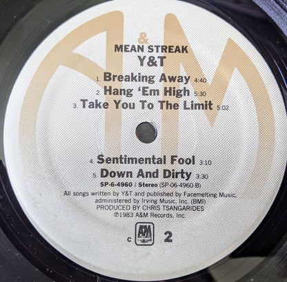 Y & T : Mean Streak (LP, Album, C-M)