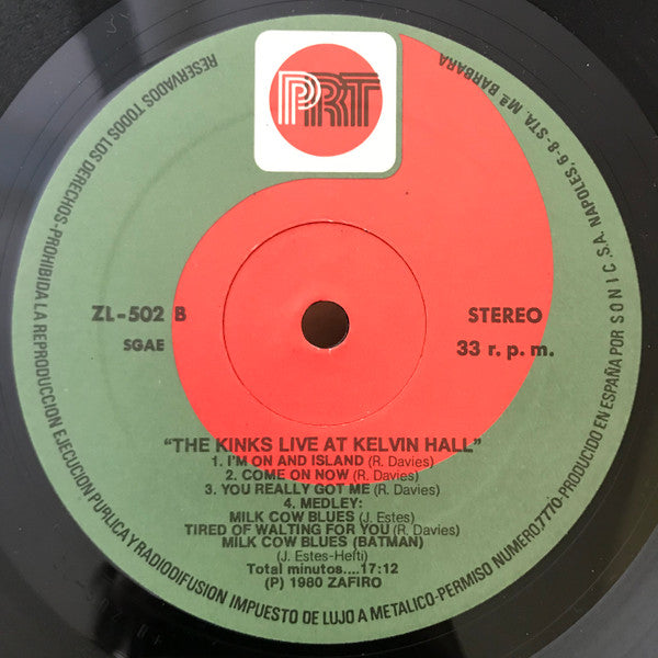 The Kinks : Live At Kelvin Hall (LP, Album, RE)