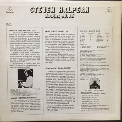 Steven Halpern : Zodiac Suite (LP, Album)