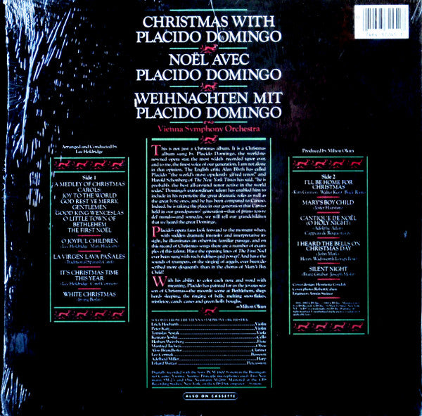 Placido Domingo : Vienna Symphony Orchestra* : Christmas With Placido Domingo (LP, Album, Car)