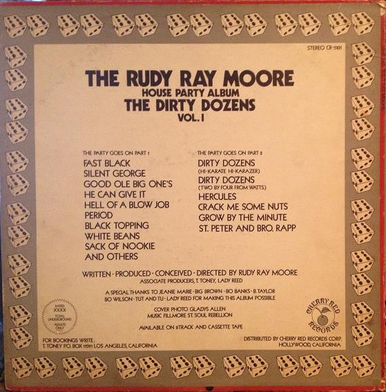 Rudy Ray Moore : The Rudy Ray Moore House Party Album (The Dirty Dozens - Vol. 1) (LP, Album, Red)
