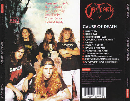 Obituary : Cause Of Death (CD, Album, RE, RM)