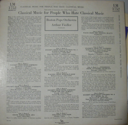 Boston Pops Orchestra • Arthur Fiedler : Classical Music For People Who Hate Classical Music (LP, Album, Mono)
