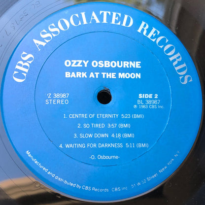 Ozzy Osbourne : Bark At The Moon (LP, Album, Car)