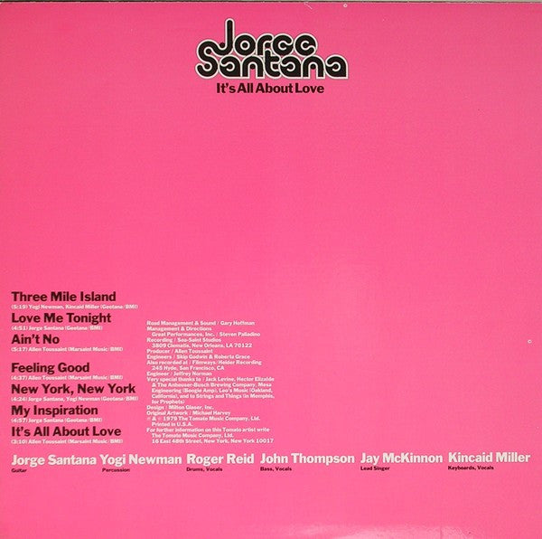 Jorge Santana : It's All About Love (LP, Album)