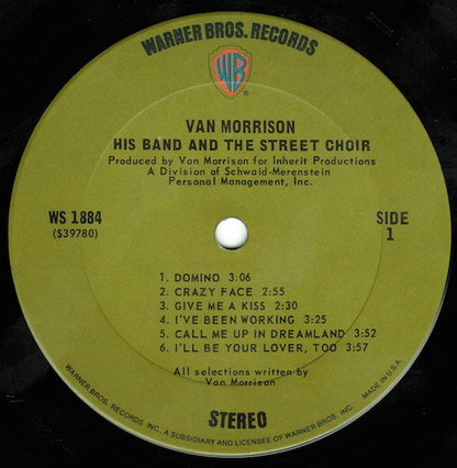 Van Morrison : His Band And The Street Choir (LP, Album, Pit)