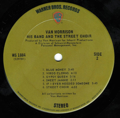 Van Morrison : His Band And The Street Choir (LP, Album, Pit)