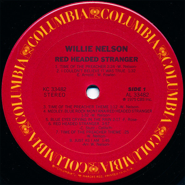 Willie Nelson : Red Headed Stranger (LP, Album, Pit)