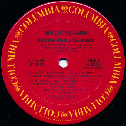 Willie Nelson : Red Headed Stranger (LP, Album, Pit)