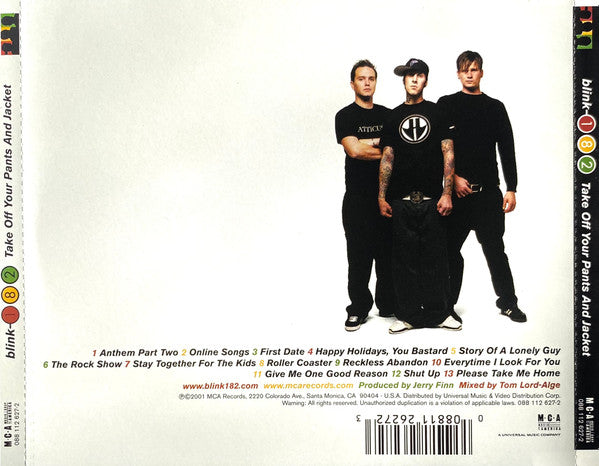 Blink-182 : Take Off Your Pants And Jacket (CD, Album, RE)