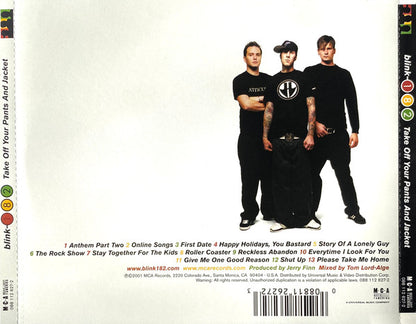 Blink-182 : Take Off Your Pants And Jacket (CD, Album, RE)