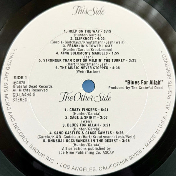 The Grateful Dead : Blues For Allah (LP, Album, Pit)