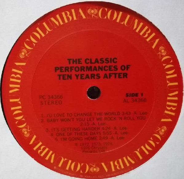Ten Years After : The Classic Performances Of Ten Years After (LP, Comp, RE, Car)