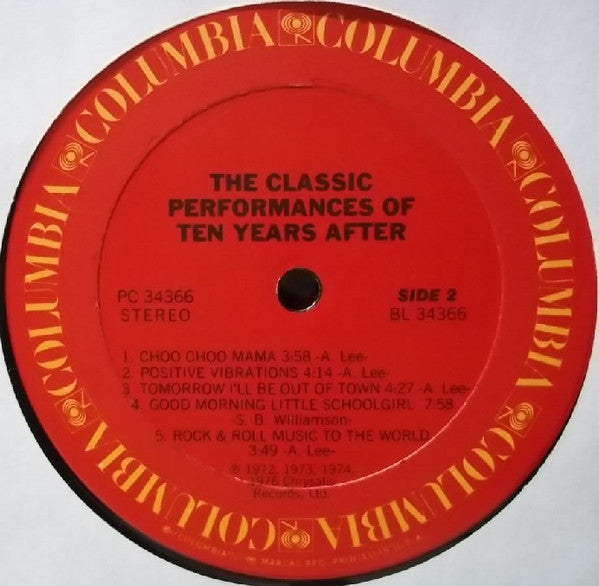 Ten Years After : The Classic Performances Of Ten Years After (LP, Comp, RE, Car)